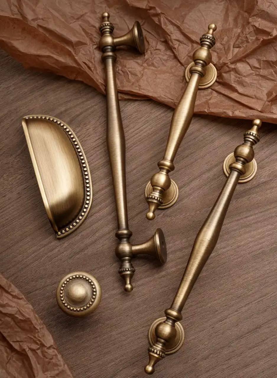 Modern Bronze Cabinet Handles Kitchen Knob  Pull Wardrobe Furniture Handle for Cabinet Living Room Home Office Bedroom Antique Brass Pull