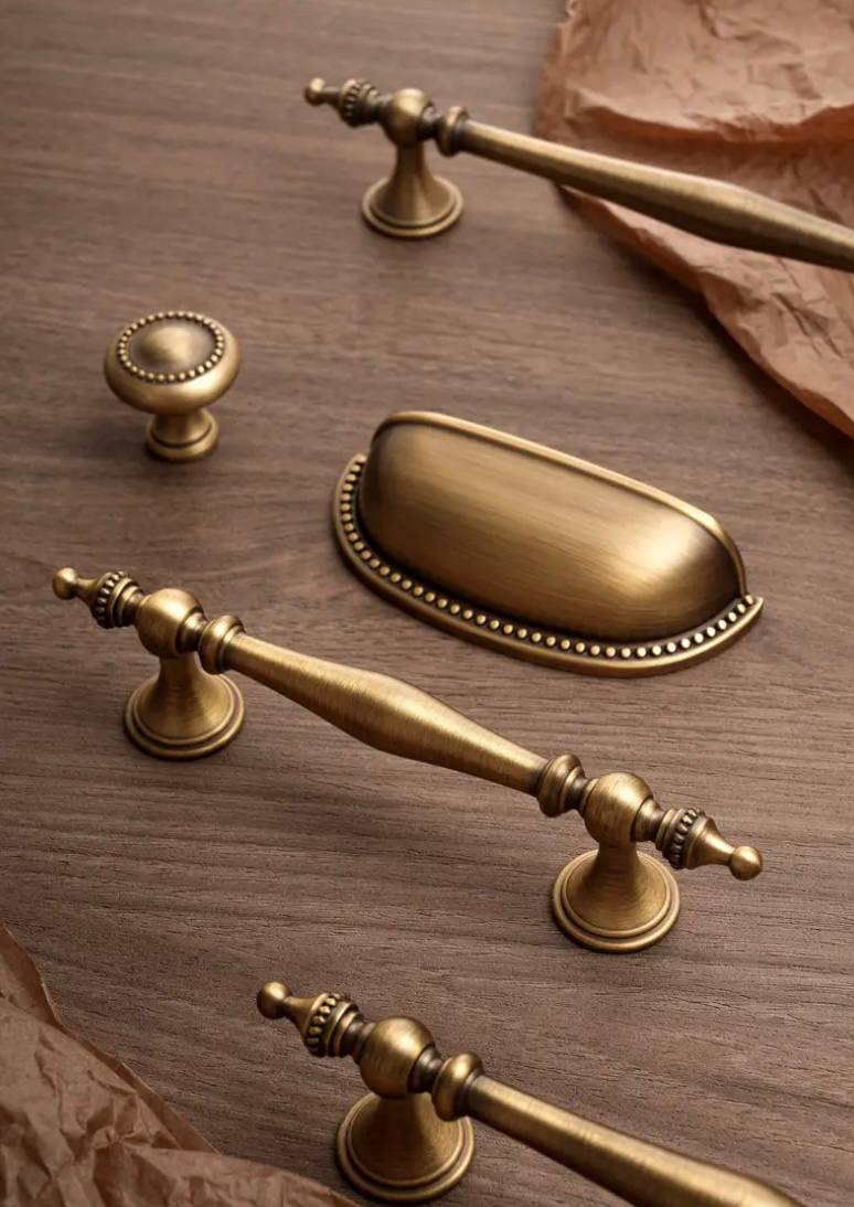 Modern Bronze Cabinet Handles Kitchen Knob  Pull Wardrobe Furniture Handle for Cabinet Living Room Home Office Bedroom Antique Brass Pull