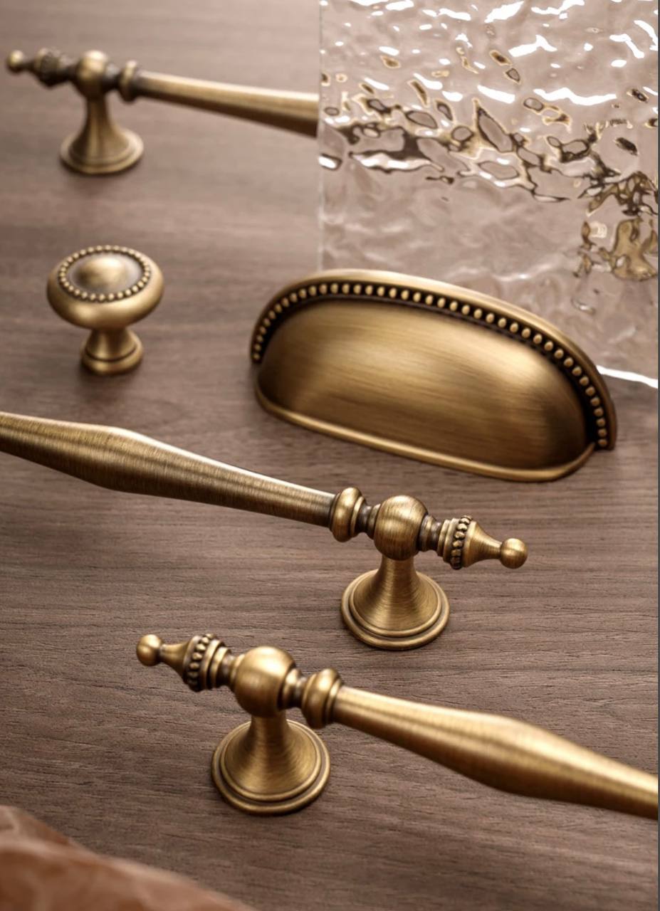 Modern Bronze Cabinet Handles Kitchen Knob  Pull Wardrobe Furniture Handle for Cabinet Living Room Home Office Bedroom Antique Brass Pull