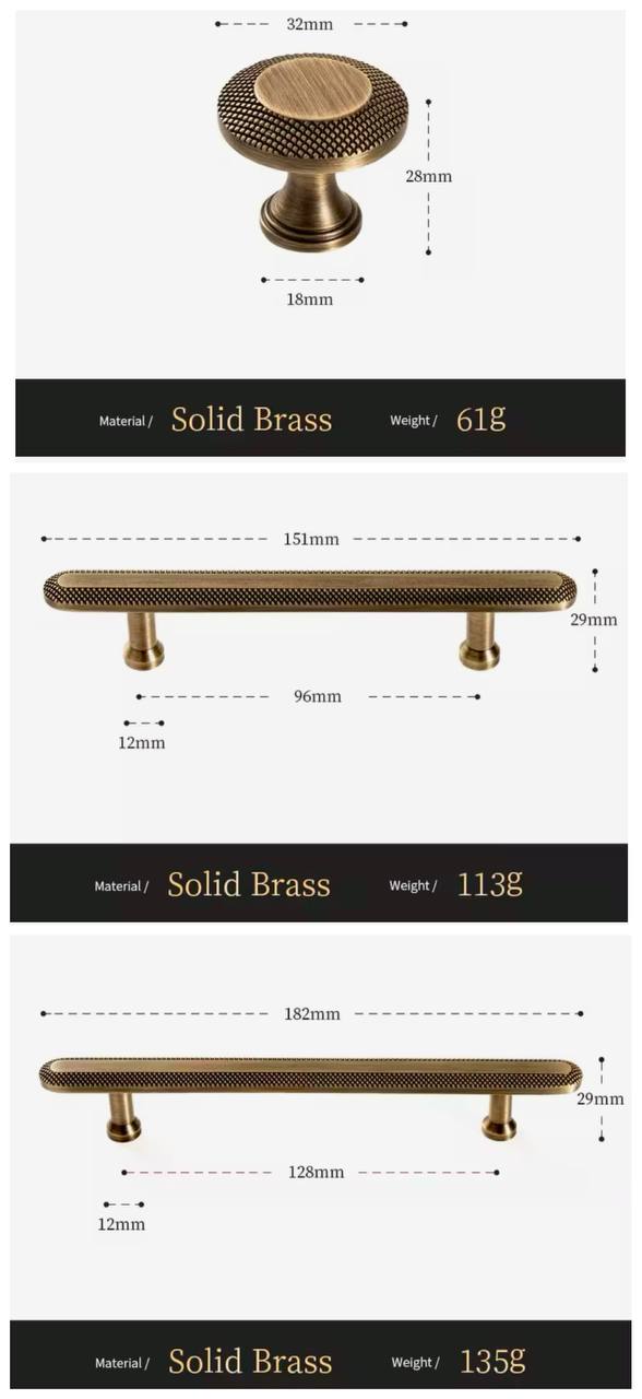 Modern Bronze Cabinet Handles Kitchen Knob  Pull Wardrobe Furniture Handle for Cabinet Living Room Home Office Bedroom Antique Brass Pull